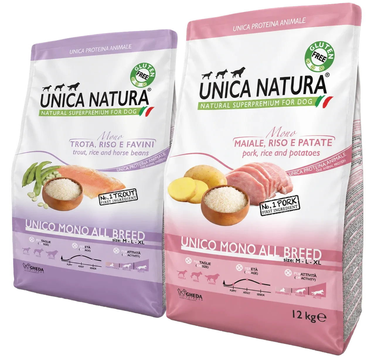 Unica Natura Mono All Breed Svinjetina i Pastrva 12 kg